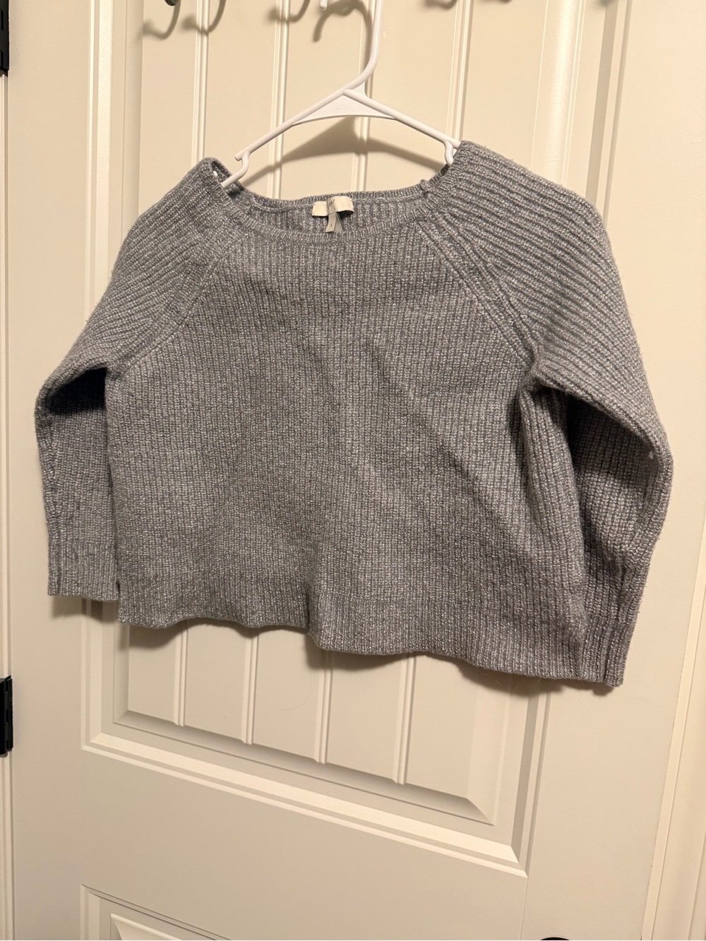 Joie Anthro Cozy crop Ribbed Crewneck Women's Sweater - Gray